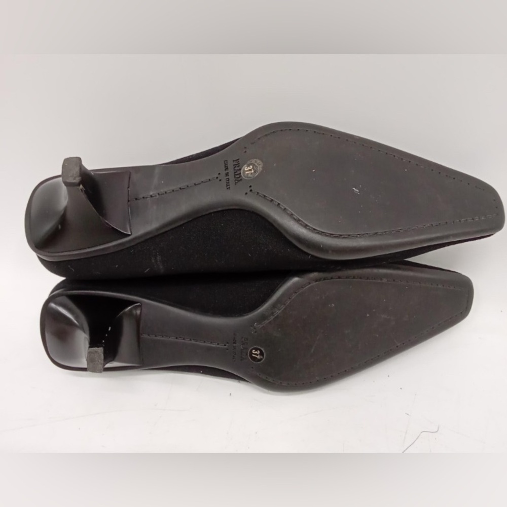 🛑 1 hour sale. Prada, size 6.5 (37 EU) Elegant Black Women's heels, 💯 authentic - Picture 6 of 12